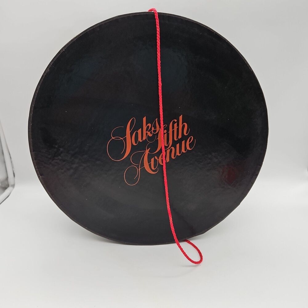 Vintage Saks Fifth Avenue Black Hat Box 15"
